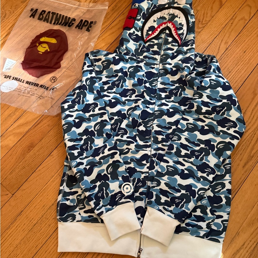 Light blue BAPE hoodie